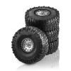 cvking RC Tires Compatible with Axial for SCX10 RR10 AX10 Wraith 90048 90018 KM2 4PCS 1.9 Inch Beadlock Wheel Rims & Rubber Tire for 1/10 RC Rock Crawler (Color : 4) view 1