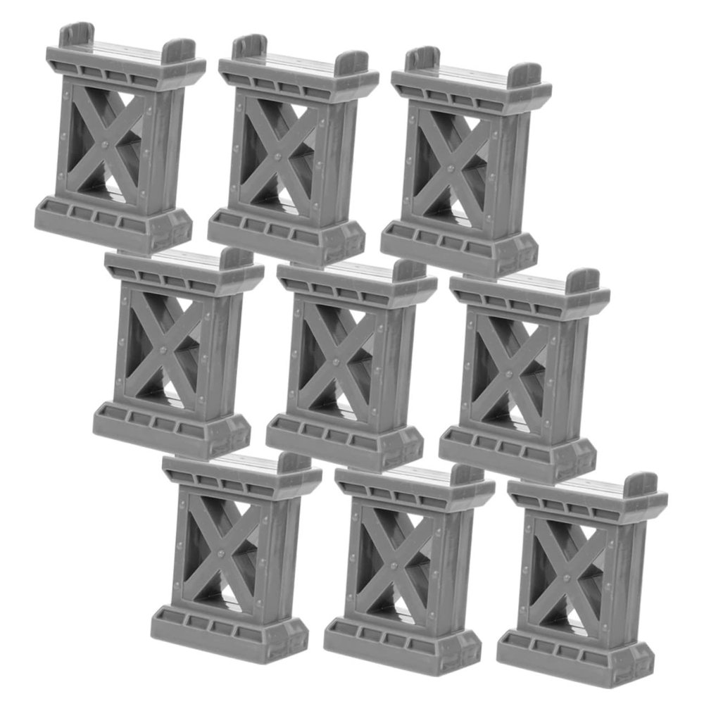 VICASKY 9pcs Train Track Bridge Supports for Riser Accessories Random Grey Green Colors for Play and Building Creative Rail Designs