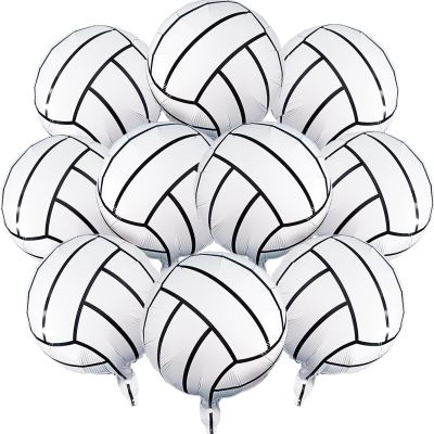 10 Pcs Volleyball Balloons 20 Inch Volleyball Pattern Foil Ballon for Volleyball Themed Birthday Party Suppiles Volleyball Game Day Decorations