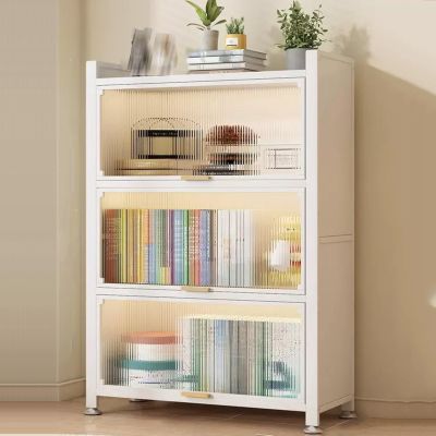 YQMHEZ Transparent Acrylic Display Case, Floor Standing Curio Cabinet Collection Showcase, for Living Room Bedroom Home Office, Sealed and dustproof, Steel Framework(White,80 * 35 * 112)