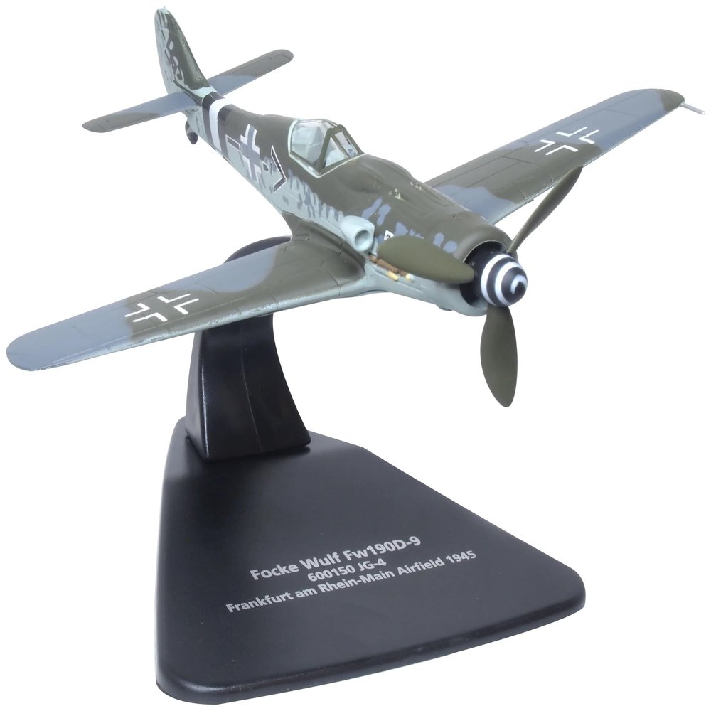 Oxford Diecast Focke-Wulf Fw190D-9 Fighter Aircraft 600150 JG-4, Frankfurt Rhine-Main Airfield (1945) German Oxford Aviation 1/72 Diecast Model Airplane AC113