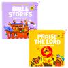 Bible Stories and Praise The Lord - Bundle of 2 Books - Christian Sound Books for Toddlers 1-3 | Six Bible Songs & Illustrations in Each Book, Musical Toys for Kids - Baptism Gifts for Boys and Girls