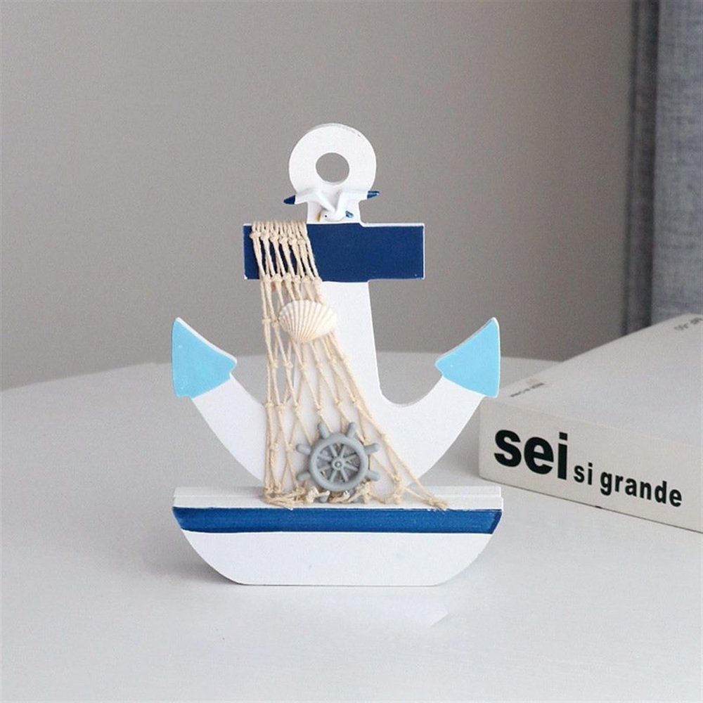 HYTTER Sailboat Model Desktop Engraving Decoration Miniature Craft Boat Office Desktop with 14.7cm White Fishing Net Sailboat