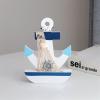 HYTTER Sailboat Model Desktop Engraving Decoration Miniature Craft Boat Office Desktop with 14.7cm White Fishing Net Sailboat view 1
