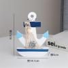HYTTER Sailboat Model Desktop Engraving Decoration Miniature Craft Boat Office Desktop with 14.7cm White Fishing Net Sailboat view 2