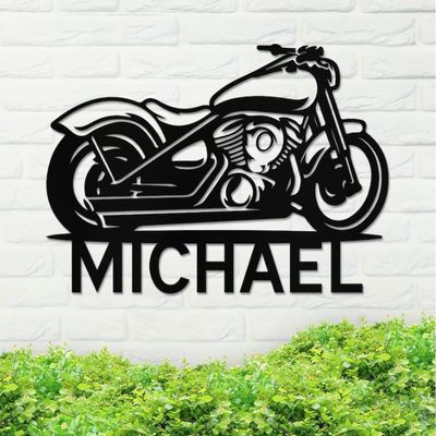 Metal Motorcycle Name Sign, Motorcycle Sign, Metal Motorcycle Sign, Motorcycle Wall Art, Metal Wall Art, Home Decor, Outdoor Decor