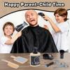 Kids Barber Shop Pretend Play Toy with Toolbelt, Kids Shaving Kit for Boys, Haircut Kit for Boys 3+ Year Old Birthday Gift, Hair Salon Toddler Play Set, with Storage Box for Role Play, Black view 2