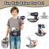 Kids Barber Shop Pretend Play Toy with Toolbelt, Kids Shaving Kit for Boys, Haircut Kit for Boys 3+ Year Old Birthday Gift, Hair Salon Toddler Play Set, with Storage Box for Role Play, Black view 4