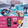 Slot Car Race Track Sets Electric Remote Control Car for Kids Rechargable Electric Racing Game with Hand Controllers Circular Overpass Track Birthday Toys for Boys Kids 6 7 8-12 view 3