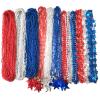 Becfupo 100 Pcs 4th of July Beaded Necklaces Bulk, Red Blue Silver Metallic Patriotic Beads Necklaces For 4th of July Decoration, Independence Day Parade, Patriotic Events view 1