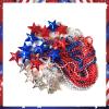 Becfupo 100 Pcs 4th of July Beaded Necklaces Bulk, Red Blue Silver Metallic Patriotic Beads Necklaces For 4th of July Decoration, Independence Day Parade, Patriotic Events view 4