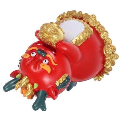 WOONEKY Dragon Piggy Bank Resin for Money Storage for Boys and Girls Unique Cartoon Ornament for Chinese Year