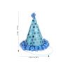 6pcs Birthday Cone Hat Sky Blue Birthday Party Hats with Plush Balls Kids Birthday Supplies view 2