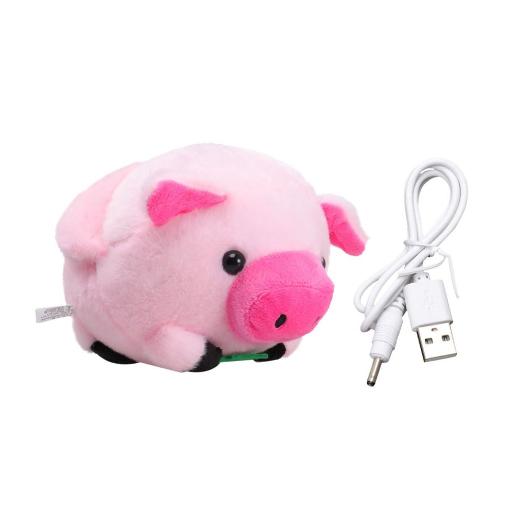 Hemoton Electric Plush Music Doll USB Charging Jumping Toy Songs Recording Feature Interactive Singing Plush Pig for Boys and Girls Christmas