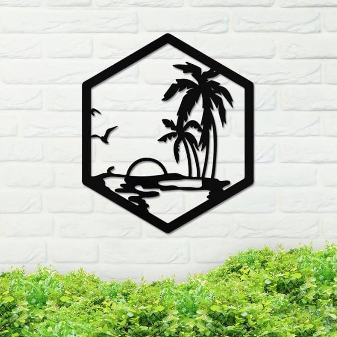 Island Landscape Metal Sign, Island Sunset Metal Sign, Metal Sign, Island, Metal Wall Art, Door Hanger, Home Decor, Backyard Sign