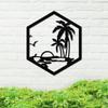 Island Landscape Metal Sign, Island Sunset Metal Sign, Metal Sign, Island, Metal Wall Art, Door Hanger, Home Decor, Backyard Sign view 1
