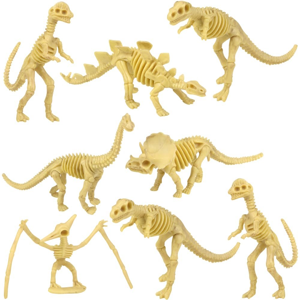 Rhode Island Novelty 8pc Mesh Bag Dinosaur Fossil Assortment