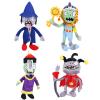 4 PCS PVZ Plant and Zombies Plush Zombies Sets 1 2 Stuffed Soft Toys Wizard Zombie, Sun Zombie, Red Boy Zombie, Sticker Zombie PVZ Figure Doll New view 1