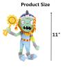 4 PCS PVZ Plant and Zombies Plush Zombies Sets 1 2 Stuffed Soft Toys Wizard Zombie, Sun Zombie, Red Boy Zombie, Sticker Zombie PVZ Figure Doll New view 3