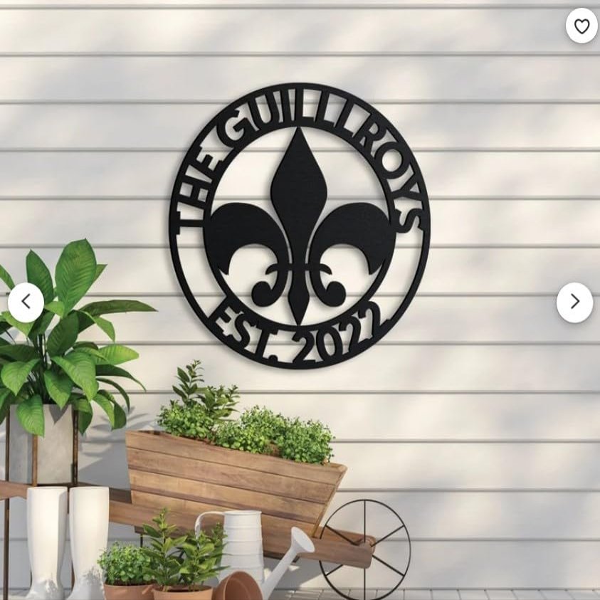 Metal Name Sign, Custom Metal Sign, Metal Name Sign, Fleur De Lys Sign, Family Name Sign, Metal Family Sign, Custom Name Sign, Home Decor