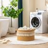 KAKAMAY Large Blanket Basket (20"x13"),Woven Baskets for storage Baby Laundry Hamper, Cotton Rope Blanket Basket for Living Room, Laundry, Nursery, Pillows, Baby Toy chest (Brown Fringe) view 4