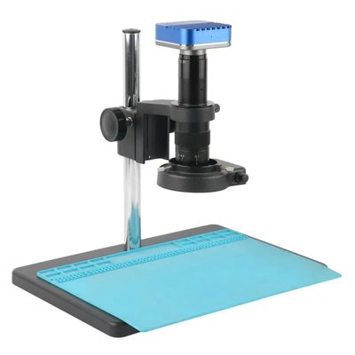 Microscope Accessories Kit 4K UHD HDMI Industrial Measurement Microscope Camera + Industrial Zoom 180X 300X 200X 500X Lens For PCB Watch Phone Soldering Microscope Slides ( Color : A , Size : 120X )