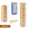 Offelec Wooden Blocks Stacking Games - 54 pcs Tumbling Tower Blocks Game for Kids & Adults, Family Board Games, Montessori Toys with Natural Wood Blocks, Portable Stacking Toys Party Games view 2
