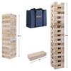 Offelec Tumbling Tower Blocks Games,Large Wooden Blocks Stacking Game for Kids Adults Family Classic Stacking Board Games for Indoor Outdoor Backyard Lawn Stack to Over 3.2Ft- 60pcs with Carrying Bag view 2
