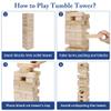 Offelec Tumbling Tower Blocks Games,Large Wooden Blocks Stacking Game for Kids Adults Family Classic Stacking Board Games for Indoor Outdoor Backyard Lawn Stack to Over 3.2Ft- 60pcs with Carrying Bag view 3