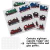 18pcs Glitter Steam Train Dessert Cupcake Topper Transportation Train Railroad Crossing Theme Decor Supplies Baby Shower Children Boy Girl Happy Birthday Party Decorations view 3