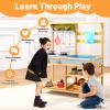 GAOMON Wooden Play Kitchen,Outdoor Mud Kitchen with Removable Sink & Faucet, Water Box, Stove Top, Storage Shelves, Indoor/Outdoor Pretend Playset for Toddler Boys & Girls Age 3+ view 2