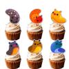 18pcs Glitter Cute Slug Dessert Cupcake Topper Sticky Stretch Slug Theme Baby Shower Girls Boys Happy Birthday Party Decor Supplies Decorations view 1