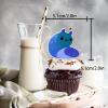 18pcs Glitter Cute Slug Dessert Cupcake Topper Sticky Stretch Slug Theme Baby Shower Girls Boys Happy Birthday Party Decor Supplies Decorations view 2