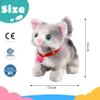 Cuteoy Walking Grey Cat Stuffed Animal Talking Wagging Nodding Educational Plush Kitty Toy Electric Interactive Animated Plushies for Girls Boys Birthday, 7" view 3