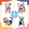 Cuteoy Walking Grey Cat Stuffed Animal Talking Wagging Nodding Educational Plush Kitty Toy Electric Interactive Animated Plushies for Girls Boys Birthday, 7" view 4