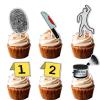 18pcs Glitter Detective Fingerprint Suspect Dessert Cupcake Topper Mystery Crime Clue Evidence Theme Men Women Girls Boys Happy Birthday Party Decor Supplies Decorations view 1