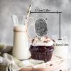 18pcs Glitter Detective Fingerprint Suspect Dessert Cupcake Topper Mystery Crime Clue Evidence Theme Men Women Girls Boys Happy Birthday Party Decor Supplies Decorations view 2