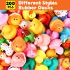 200 Pack Rubber Ducks in Bulk, Jeep Ducks for Ducking, Ducks for Jeeps Assorted, Bath Toys Floater Duck for Kids, Baby Showers Accessories Party Favors view 2
