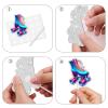 18pcs Fluorescent Blue Glitter Pink Roller Skates Dessert Cupcake Topper 80s 90s Retro Hip Hop Roller Skating Theme Decor Supplies Boys Girls Happy Birthday Party Decorations view 4