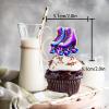 18pcs Fluorescent Purple Glitter Pink Roller Skates Dessert Cupcake Topper 80s 90s Retro Hip Hop Roller Skating Theme Decor Supplies Boys Girls Happy Birthday Party Decorations view 2