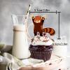 18pcs Red Glitter Cute Panda Dessert Cupcake Topper Anime Animal Theme Decor Supplies Baby Shower Boys Girls Happy Birthday Party Decorations view 2