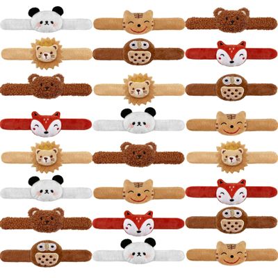 12 PCS Stuffed Animal Slap Bracelets Plush Animal Slap Bracelets Cute Wrist Slap Band Toy Wrist Animals Wrist Pets Slap Bracelet Wrist Toy for Boys Girls Easter Birthday Gifts Party Favors 6 Styles