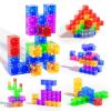 56PCS Magnetic Blocks, Transparent Magnetic Cubes, Magnet Building Blocks for Toddlers 3+, Montessori Toys, Preschool STEM Educational Sensory Magnet Toys for Kids Ages 3-5 Year Old Boys and Girls view 1