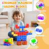 56PCS Magnetic Blocks, Transparent Magnetic Cubes, Magnet Building Blocks for Toddlers 3+, Montessori Toys, Preschool STEM Educational Sensory Magnet Toys for Kids Ages 3-5 Year Old Boys and Girls view 3