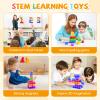 56PCS Magnetic Blocks, Transparent Magnetic Cubes, Magnet Building Blocks for Toddlers 3+, Montessori Toys, Preschool STEM Educational Sensory Magnet Toys for Kids Ages 3-5 Year Old Boys and Girls view 4