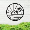 Custom Island Landscape Metal Sign, Island Sunset Metal Sign, Metal Sign, Island, Metal Family Sign, Door Hanger, Home Decor, Backyard Sign view 1