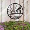 Custom Island Landscape Metal Sign, Island Sunset Metal Sign, Metal Sign, Island, Metal Family Sign, Door Hanger, Home Decor, Backyard Sign view 3