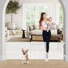 24" Tall X 80" Wide Retractable Baby Gates, Short Dog Gates to Step Over, Reinforced Mesh Pet Gate with Support Rods, Small Puppy Gates for The House, White view 1