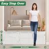 24" Tall X 80" Wide Retractable Baby Gates, Short Dog Gates to Step Over, Reinforced Mesh Pet Gate with Support Rods, Small Puppy Gates for The House, White view 2