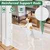 24" Tall X 80" Wide Retractable Baby Gates, Short Dog Gates to Step Over, Reinforced Mesh Pet Gate with Support Rods, Small Puppy Gates for The House, White view 4